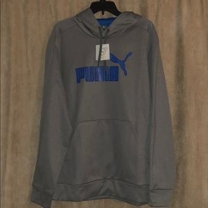 Gray & Blue Puma Hoodie with Front Pocket Size XL